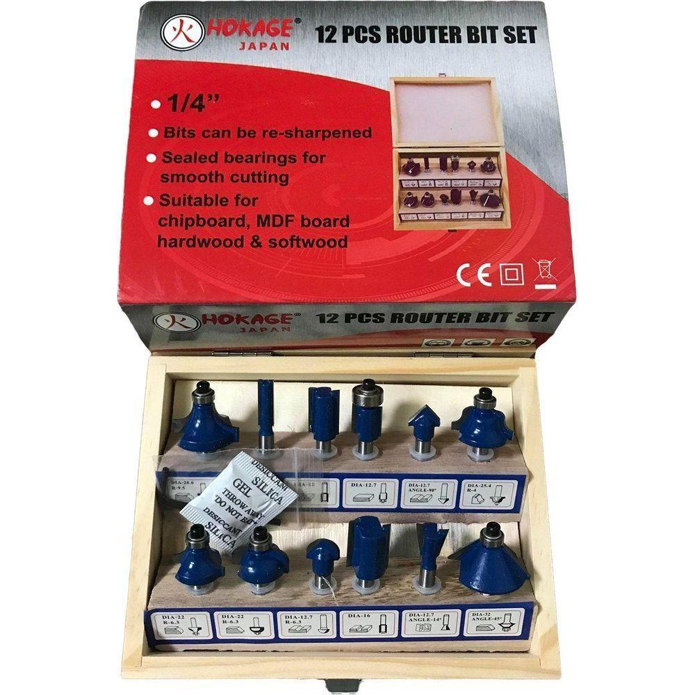 Hokage Router Bit Set (12 pcs/set) - Goldpeak Tools PH Hokage