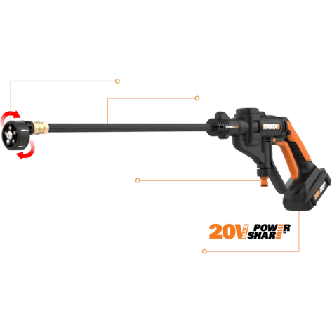 Worx WG629E.1 20V HydroShot Cordless Portable Pressure Washer Kit Goldpeak Tools PH