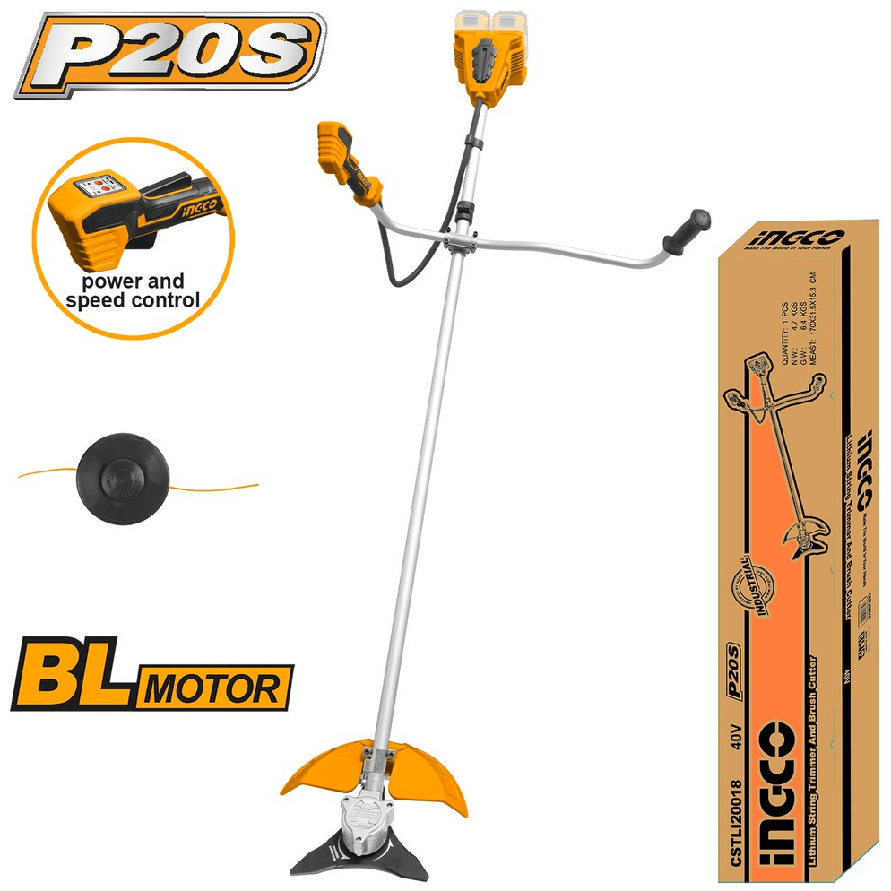 Ingco CSTLI20018 20V/40V Cordless Grass Trimmer / String Trimmer BL Motor (Bare) - KHM Megatools Corp.