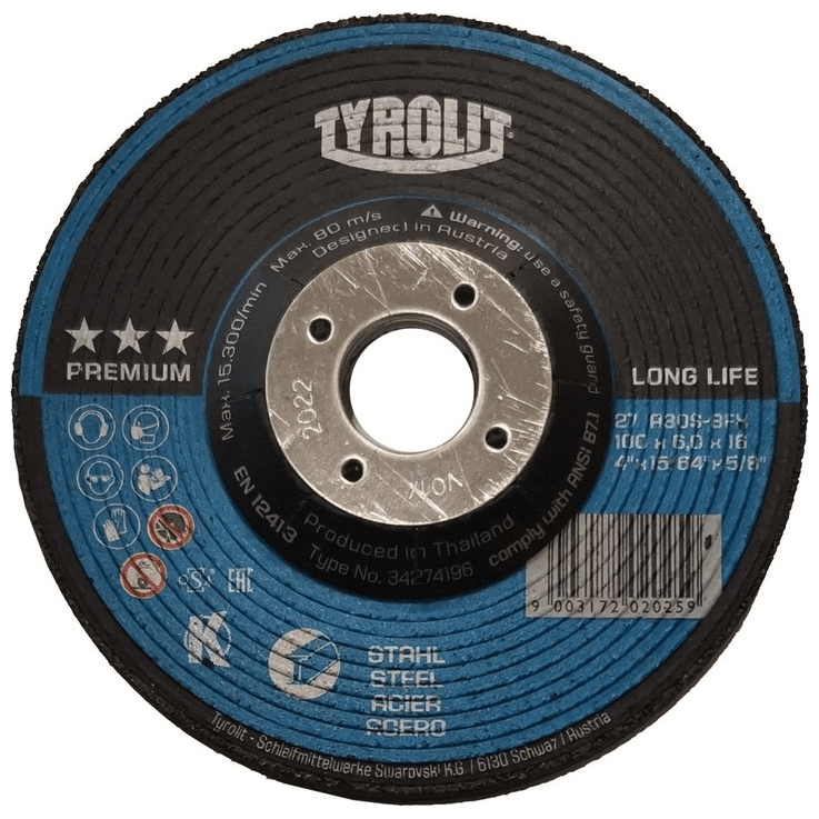 Tyrolit A30S-BFX Depressed Center Grinding Wheel 4