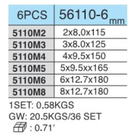 Hans 56110-6 6pcs Pin Punch Set HD | Hans by KHM Megatools Corp.