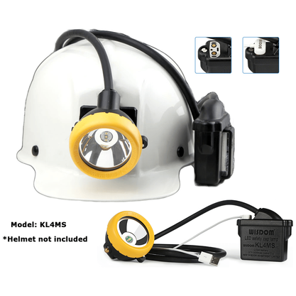 Wisdom KL4MS Miner's LED Cap Corded Mining Lamp / Head Light (with USB Charger Adaptor) - KHM Megatools Corp.