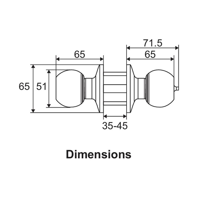 Herks Knobset Cyndrical Type Round Design (587)