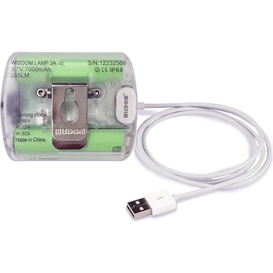 Wisdom Lamp 3A Miner's LED Cap Cordless Mining Lamp / Head Light 3A (w ...