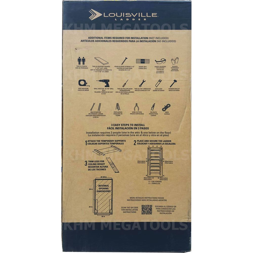 Louisville AL2540MG Aluminum Attic Ladder 