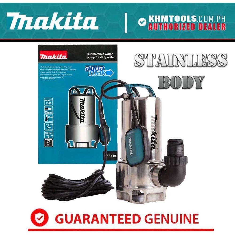 Makita PF1110 Stainless Submersible Pump (Dirty Water) 1100W [1-1/2HP] | Makita by KHM Megatools Corp.