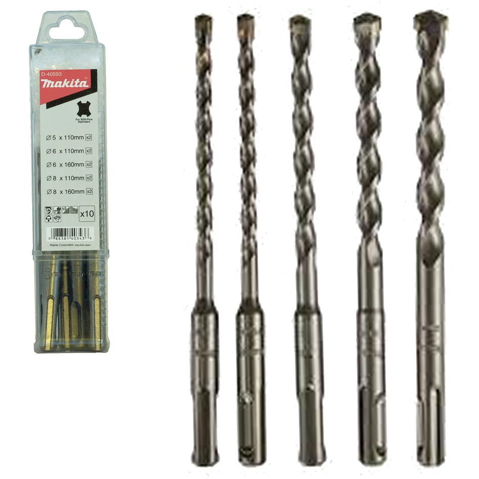 Makita D-40593 SDS-Plus Masonry Drill Bit Set 10Pcs | Makita by KHM Megatools Corp.