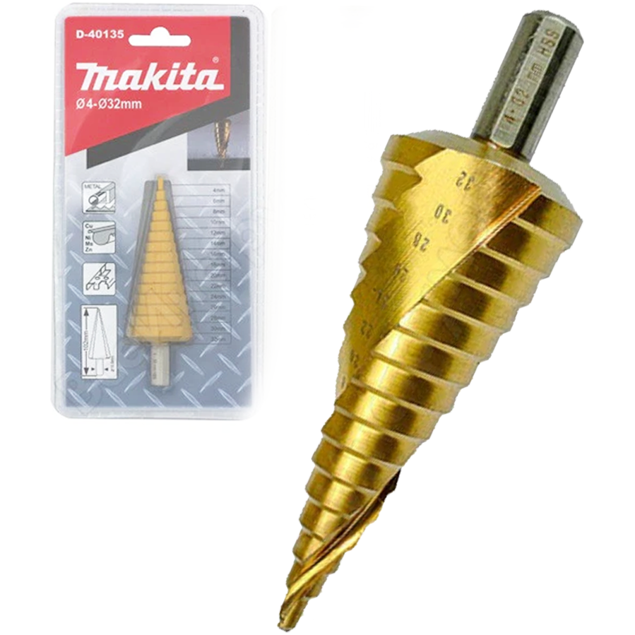 Makita D-40135 Step Drill Bit Straight 4-32mm | Makita by KHM Megatools Corp.