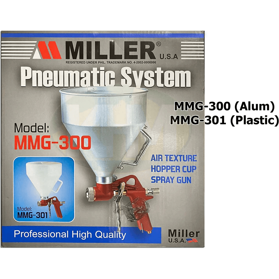 Miller MMG-300 Mortar Gun / Air Texture Hopee Cup Spray Gun (Gravity) [Aluminum] - KHM Megatools Corp.