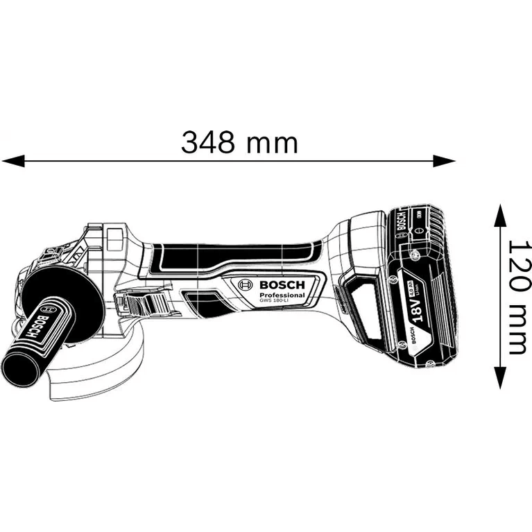 Bosch GWS 180-Li Cordless Brushless Angle Grinder 4