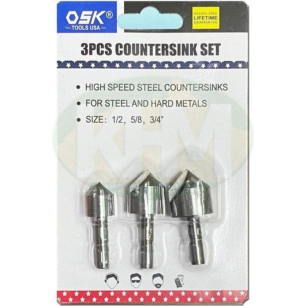 OSK CUT-2203A 3pcs Countersink Bit Set – Goldpeak Tools PH