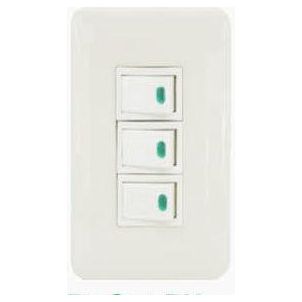 Omni P3-S14-Pk 3pc 1-Way Illuminate Switch in Plate (Flush Type) | Omni by KHM Megatools Corp.