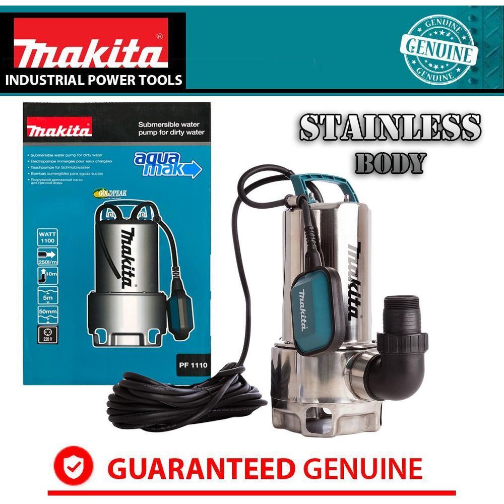 Makita PF1110 Stainless Submersible Pump (Dirty Water) - Goldpeak Tools PH Makita