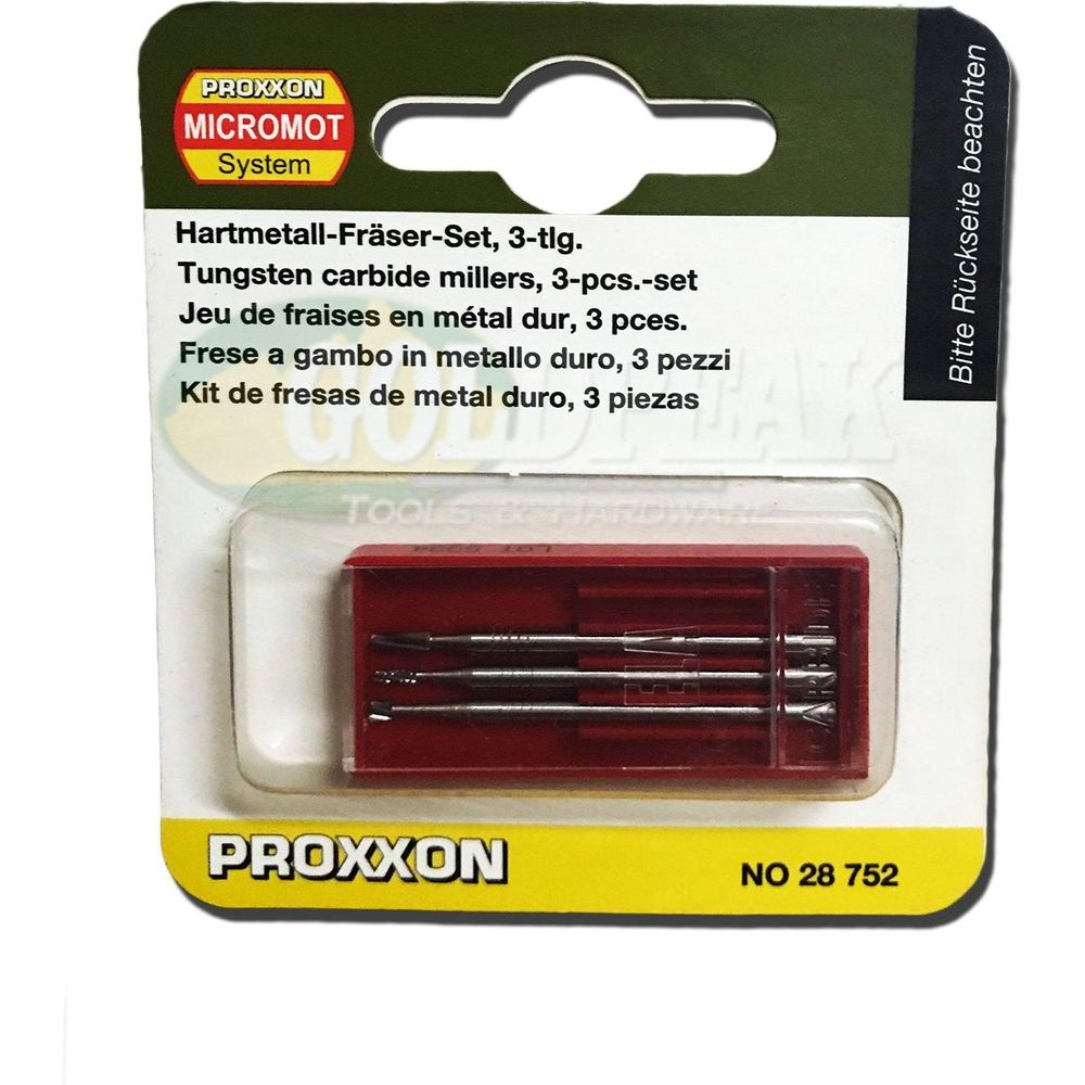 Proxxon 28-752 Tungsten Carbide Miller (3 pcs) - Goldpeak Tools PH Proxxon