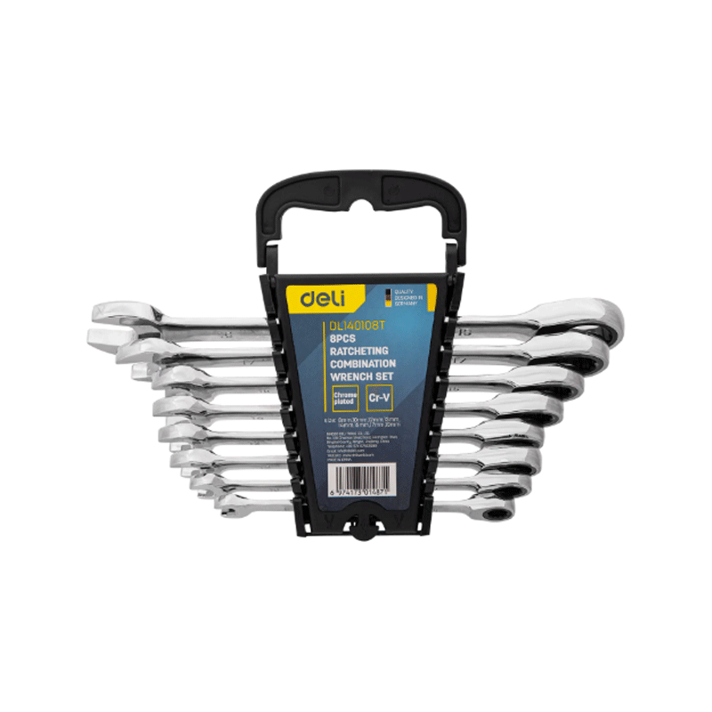 Deli EDL140108T Ratchet Dual-Use Wrench Set 8pcs