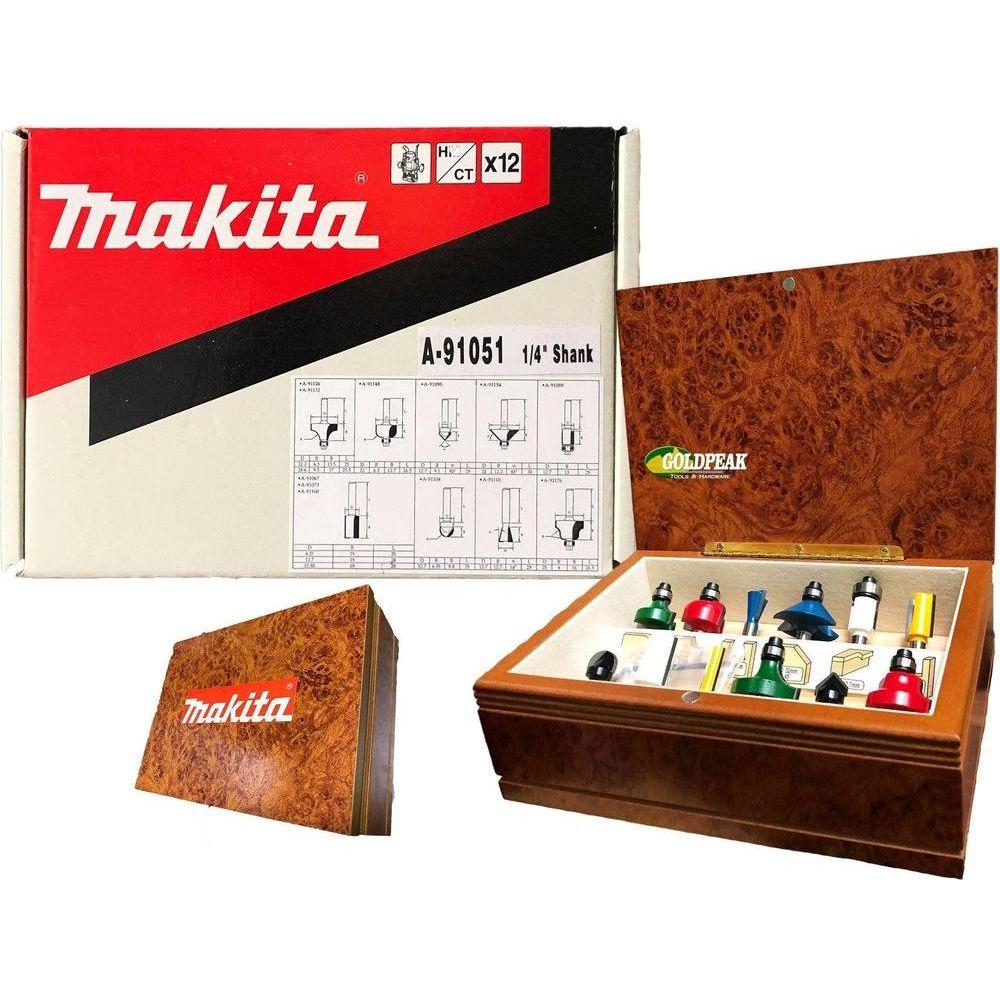 Makita Router Bit Set (A-91051) 12pcs - Goldpeak Tools PH Makita