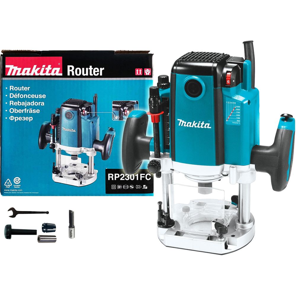Makita RP2301FC Plunge Router (Variable Speed) [1/4&1/2