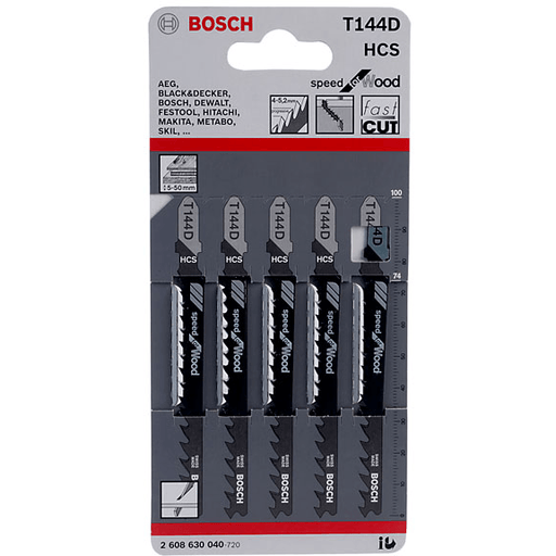 Bosch T144D Jigsaw Blade (Straight Quick Cut) Speed for Wood [2608630040] - KHM Megatools Corp.