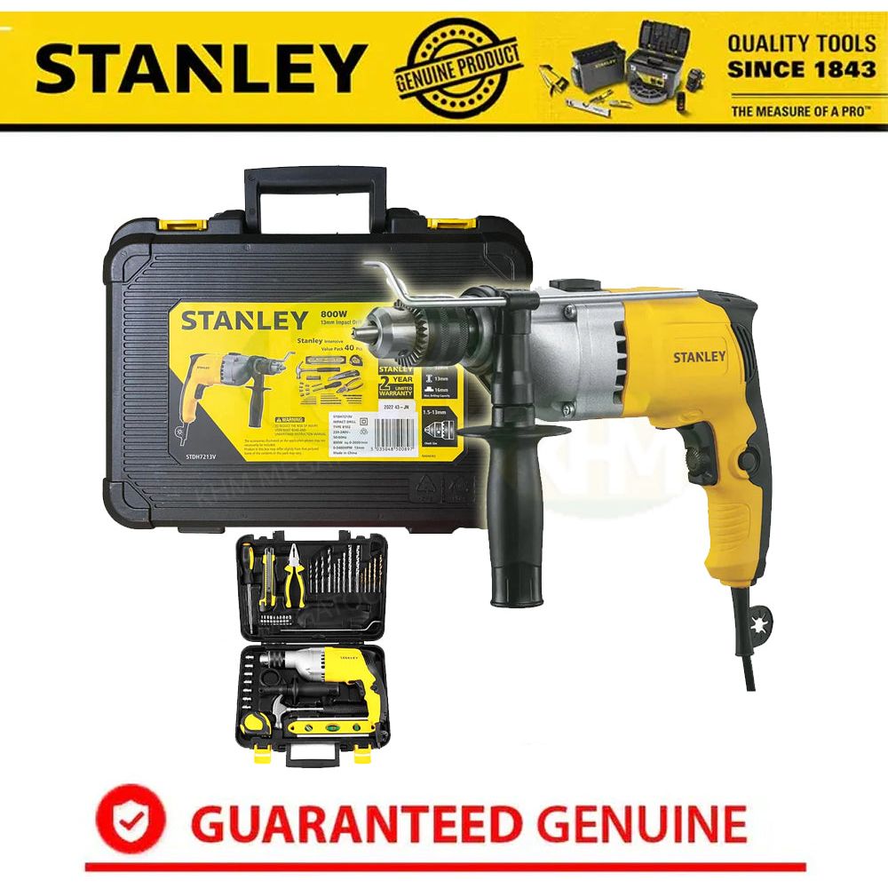 Stanley STDH7213V Impact / Hammer Drill 13mm 800W (Value Pack)