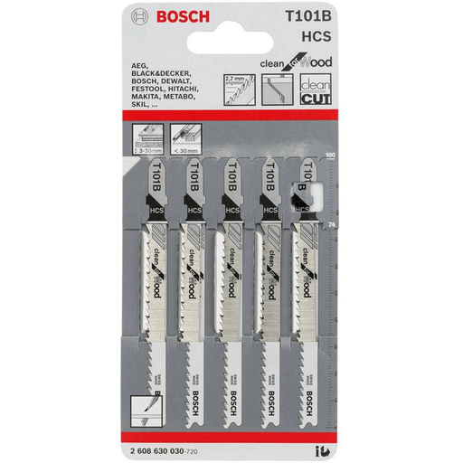 Bosch T101B Jigsaw Blade (Fine Straight Cut) Clean for Wood [2608630030] - KHM Megatools Corp.