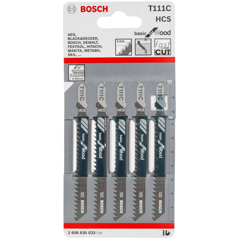 Bosch T111C Jigsaw Blade (Coarse Quick Cut) Basic for Wood [2608630033] - KHM Megatools Corp.