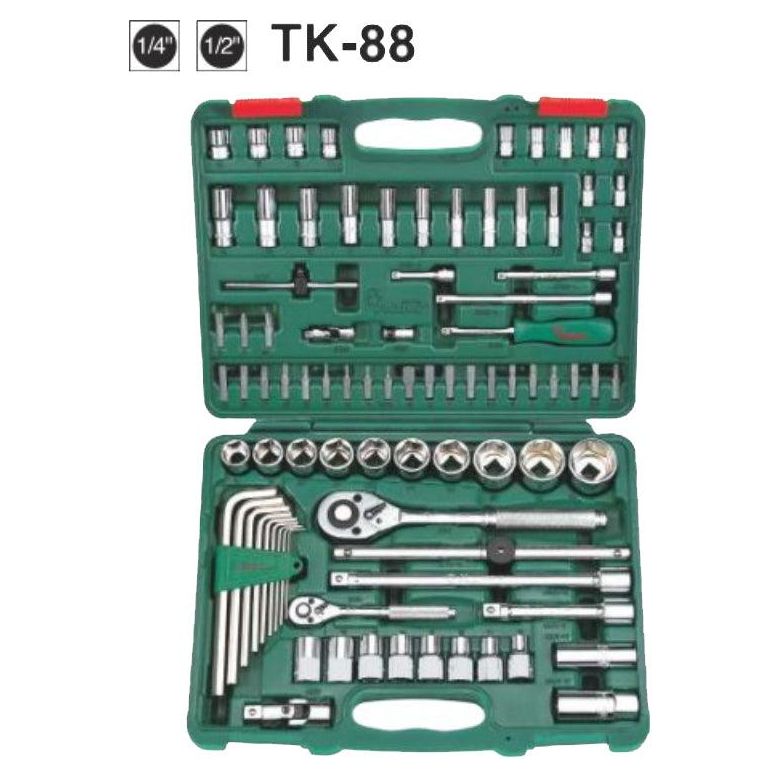 Hans TK-88 88pcs Socket Wrench and Hand Tools Set (1/4
