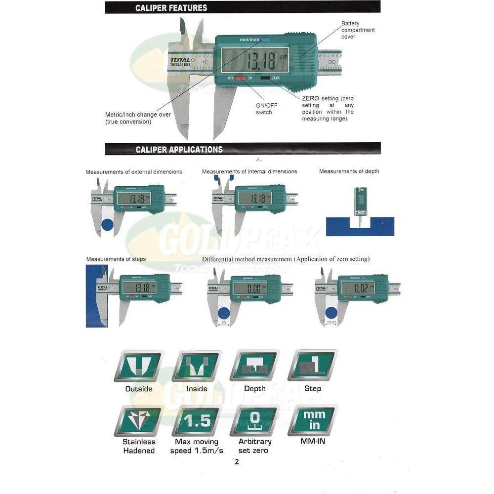 Total TMT322001 Digital Caliper - Goldpeak Tools PH Total