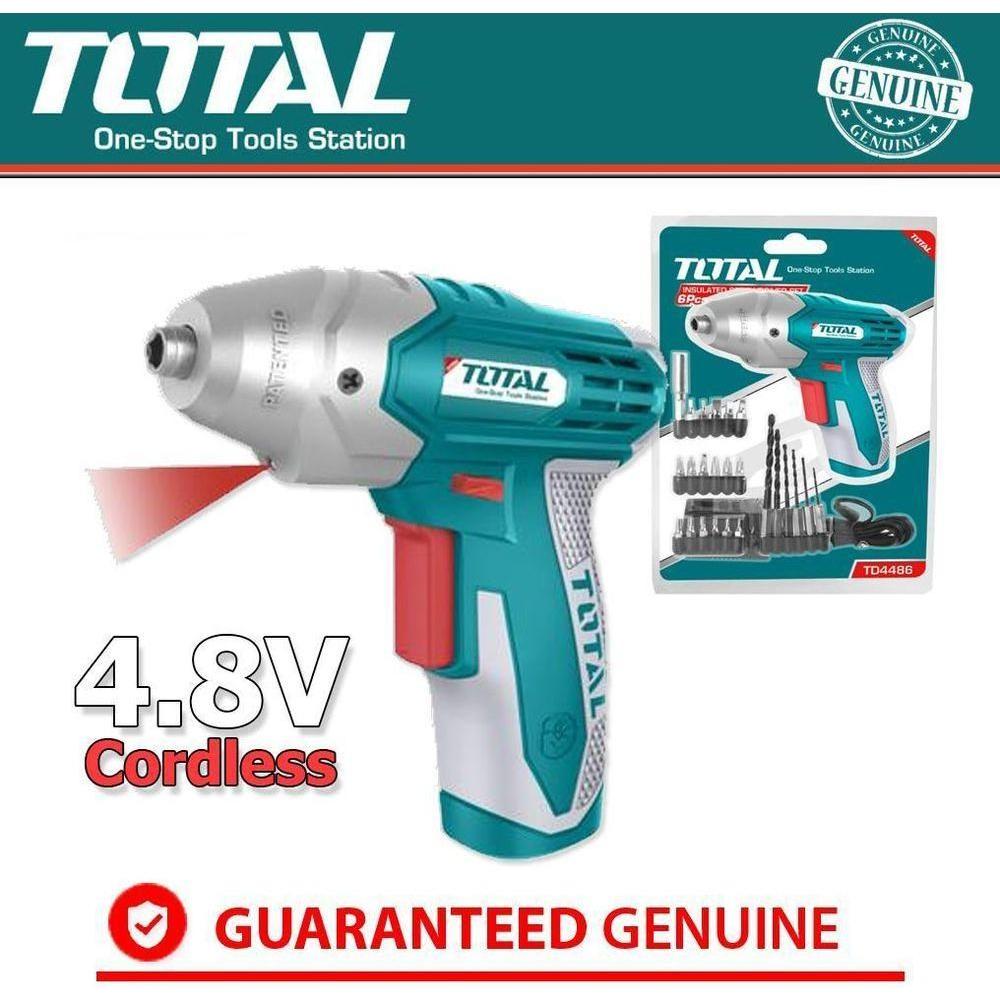 Total TD4486 4.8V Cordless Screwdriver Kit - Goldpeak Tools PH Total