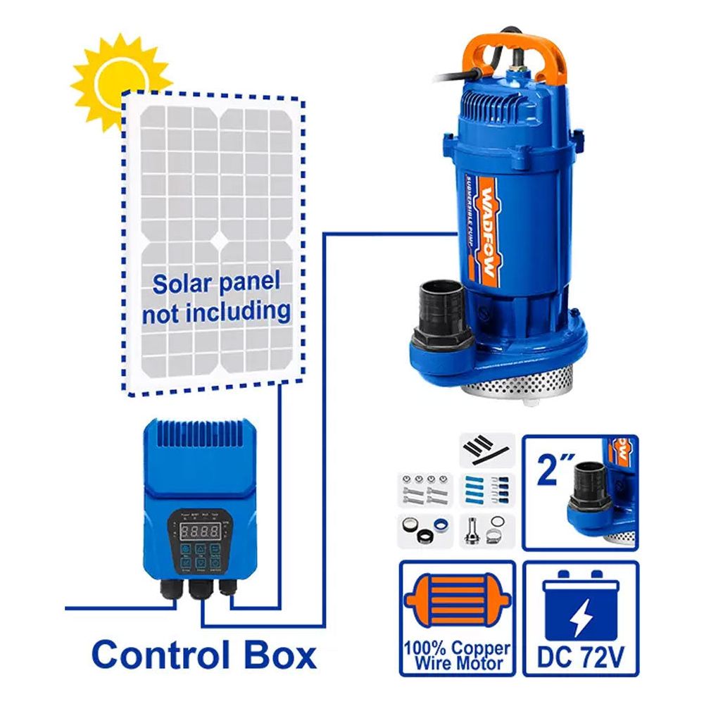 Wadfow WWPQDC03 Solar Powered Submersible Pump 1.0HP