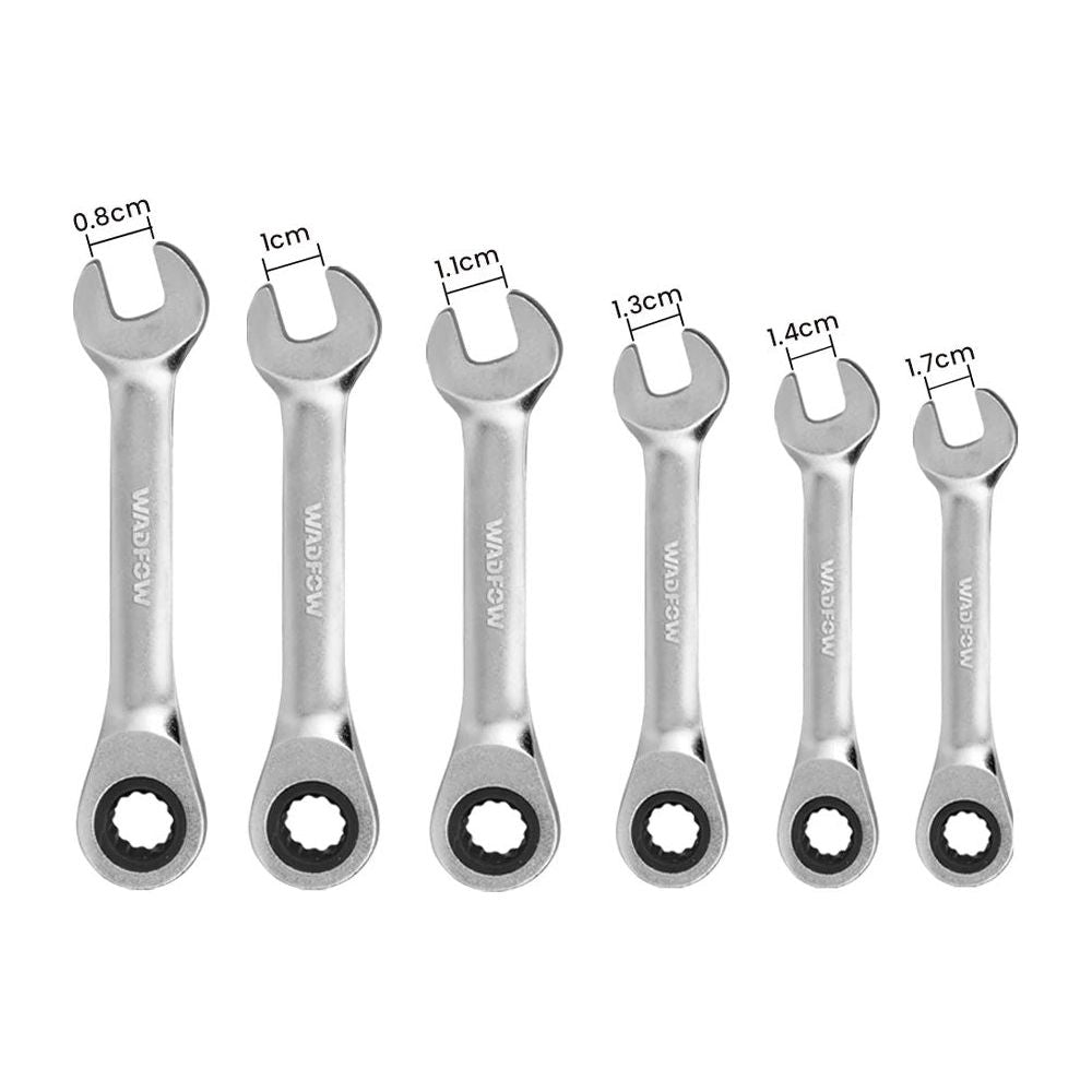 Wadfow WSP6406 Short Rachet Spanner Set 6Pcs | Wadfow by KHM Megatools Corp.