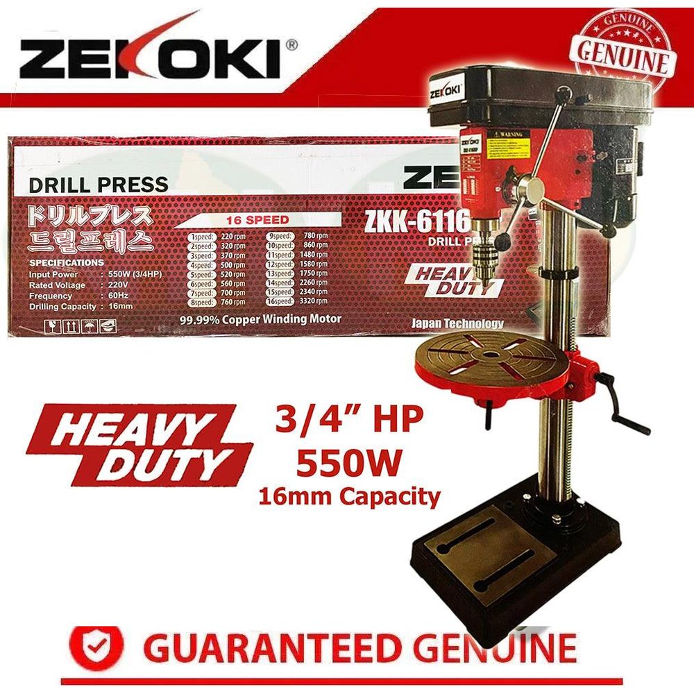 Zekoki ZKK-6116DP Drill Press 550W(3/4HP) - KHM Megatools Corp.