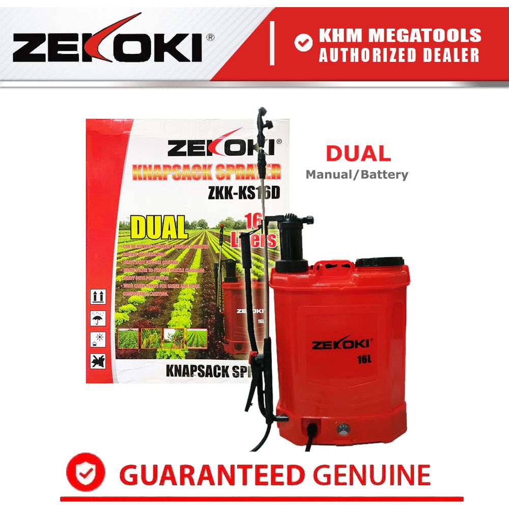 Zekoki ZKK-KS16D Battery Powered Plastic Knapsack Sprayer (16 Liters)