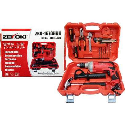 Zekoki ZKK-1670HDK Hammer Drill Kit Set (With Hand Tools & Accessories) - KHM Megatools Corp.
